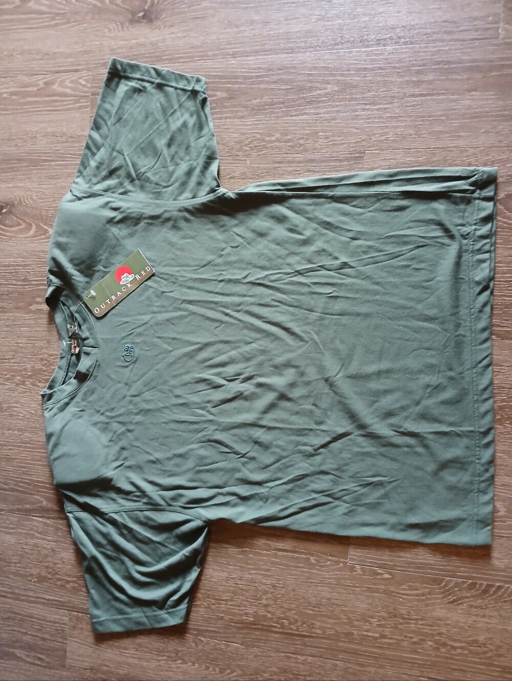 Outback Olive Green Short Sleeve Women's Tee Vtg 1980s NWT Retro New Old Stock.